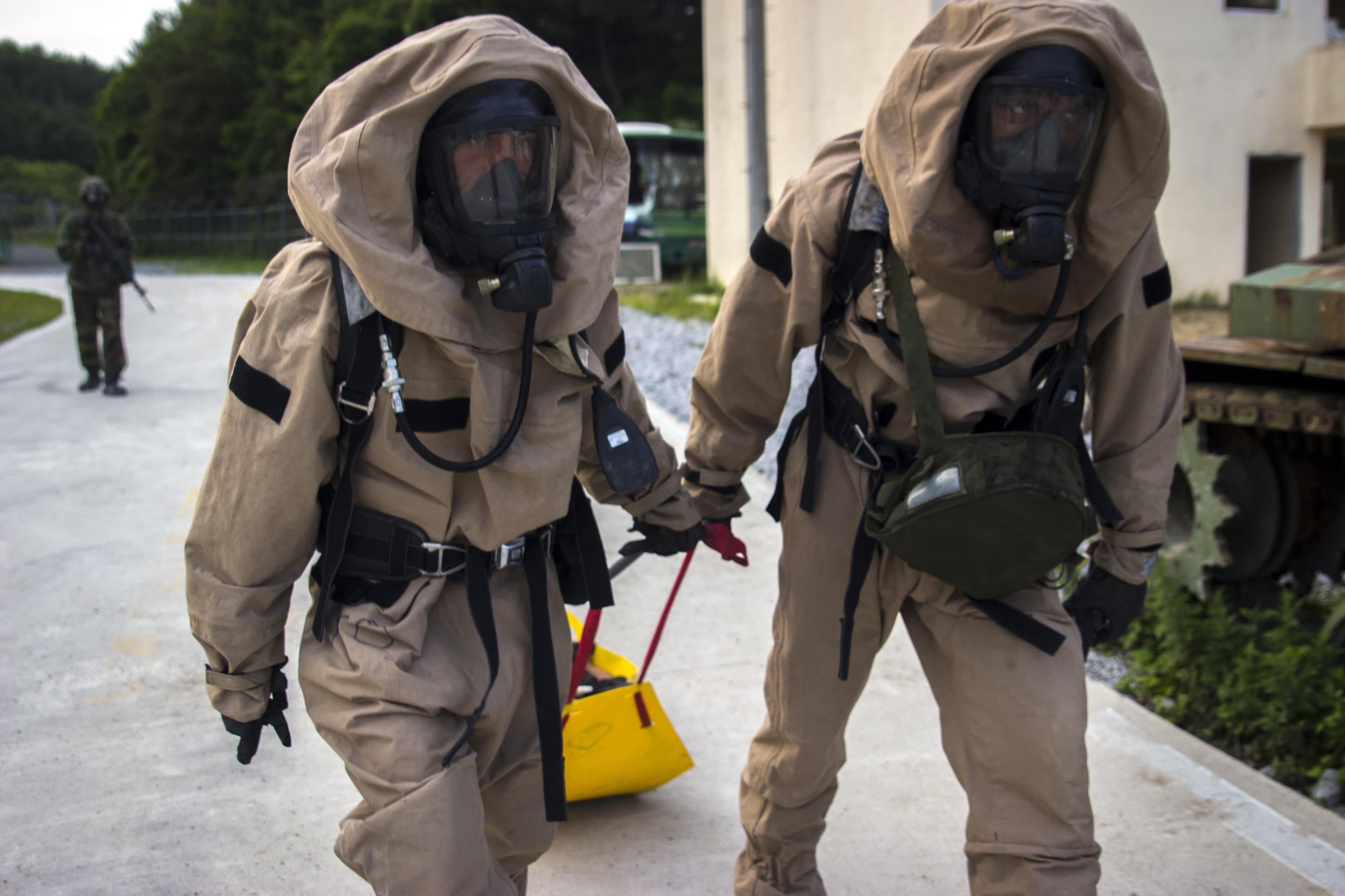 Two U.S. Marines during an exercise in South Korea.